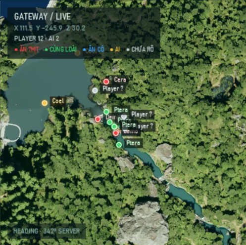 Isle Live Map Pro hiển thị player, AI và phân loại loài trực tiếp trên bản đồ
